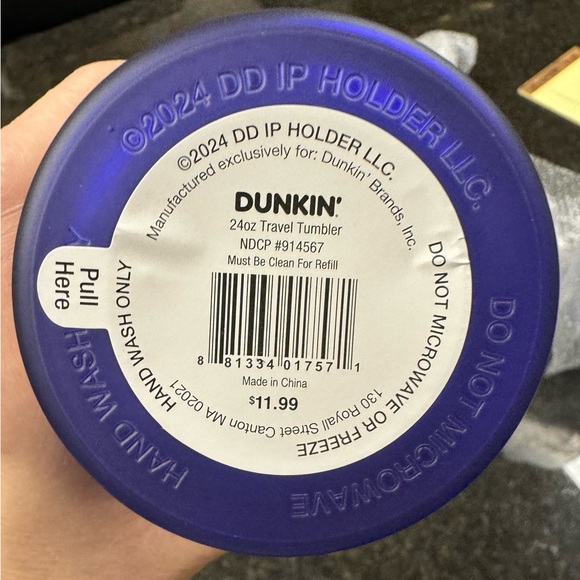 Dunkin' Summer 2024 Ombre Plastic Insulated 24oz Tumbler PURPLE - NWT - Picture 4 of 4
